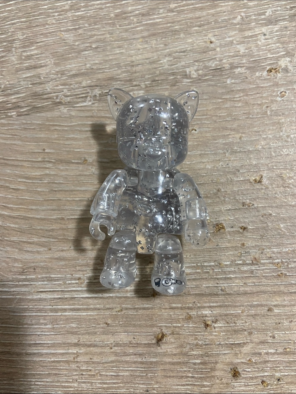 Toy2R Kidrobot Qee 2" Clear Glitter Bear Figure 2008 RARE